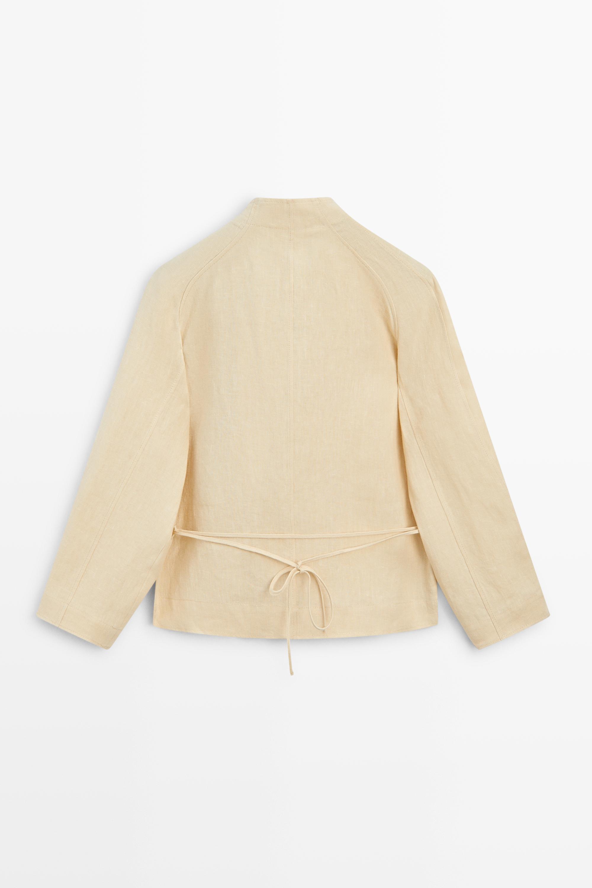 100% linen kimono with buttons and tie